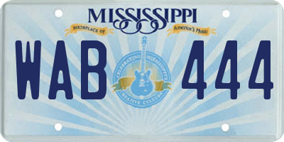 MS license plate WAB444