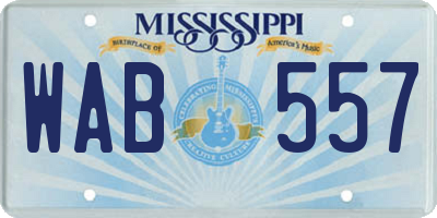 MS license plate WAB557