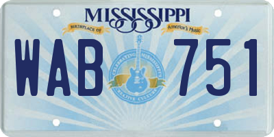 MS license plate WAB751