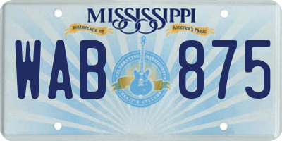 MS license plate WAB875
