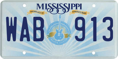 MS license plate WAB913
