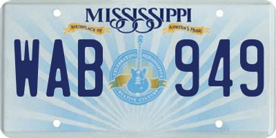 MS license plate WAB949
