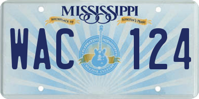 MS license plate WAC124