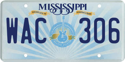 MS license plate WAC306