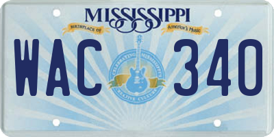 MS license plate WAC340