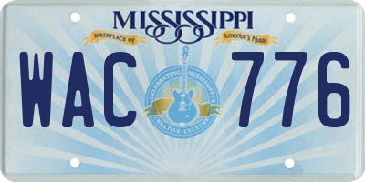 MS license plate WAC776