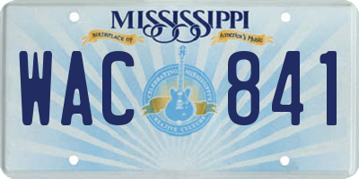 MS license plate WAC841