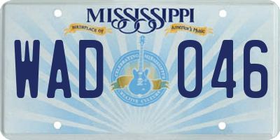 MS license plate WAD046