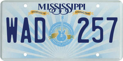 MS license plate WAD257