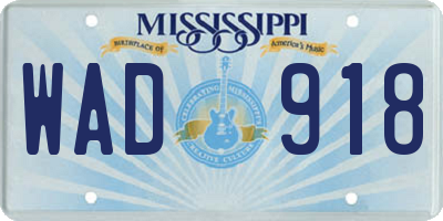 MS license plate WAD918