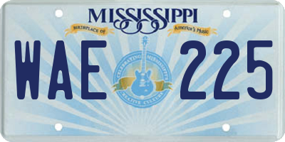 MS license plate WAE225