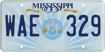 MS license plate WAE329
