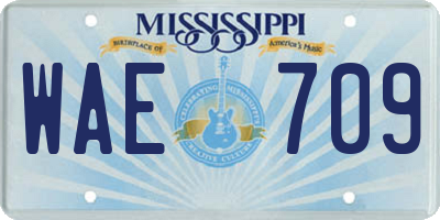 MS license plate WAE709