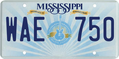 MS license plate WAE750