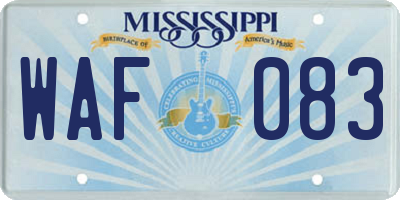 MS license plate WAF083