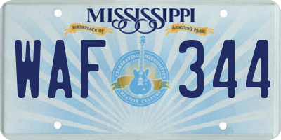 MS license plate WAF344