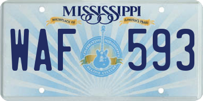 MS license plate WAF593