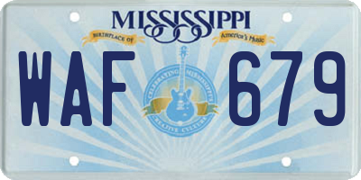 MS license plate WAF679