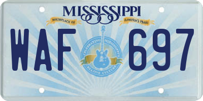 MS license plate WAF697