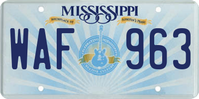 MS license plate WAF963