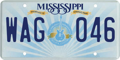 MS license plate WAG046