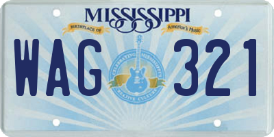 MS license plate WAG321