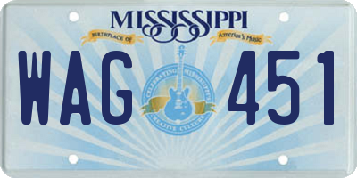 MS license plate WAG451