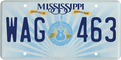 MS license plate WAG463