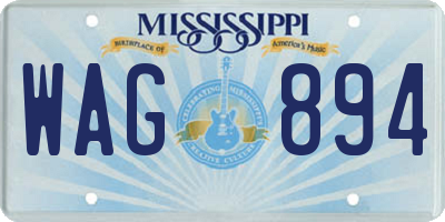 MS license plate WAG894