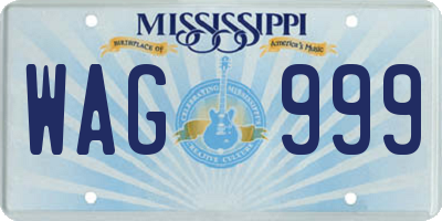 MS license plate WAG999