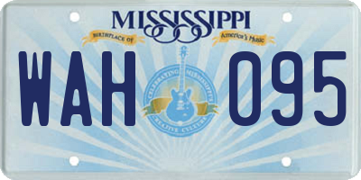 MS license plate WAH095