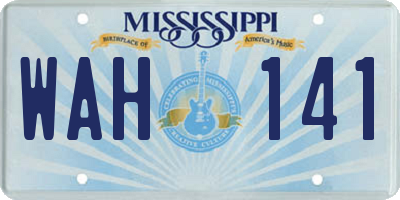 MS license plate WAH141