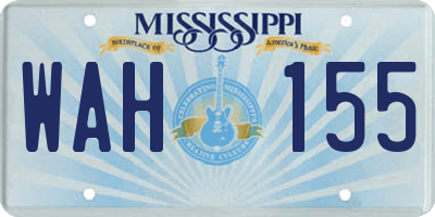 MS license plate WAH155
