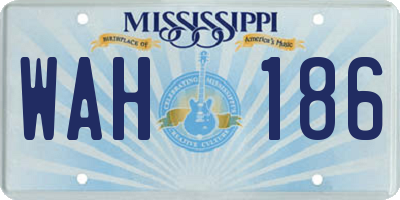 MS license plate WAH186