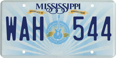 MS license plate WAH544