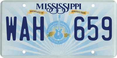 MS license plate WAH659
