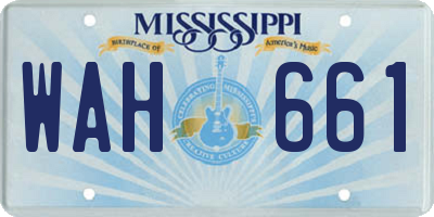 MS license plate WAH661