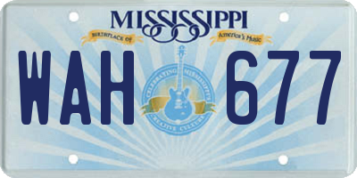 MS license plate WAH677