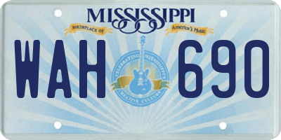 MS license plate WAH690