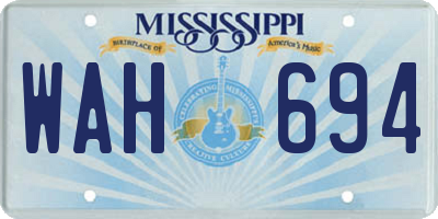 MS license plate WAH694