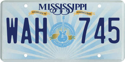 MS license plate WAH745