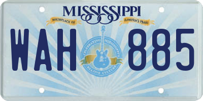 MS license plate WAH885