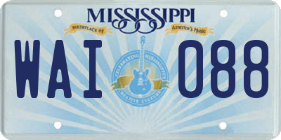 MS license plate WAI088