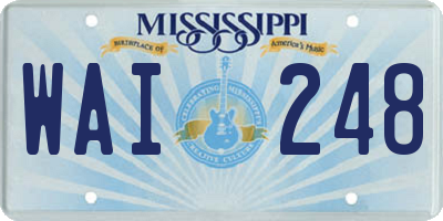 MS license plate WAI248