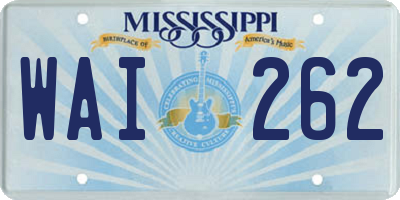 MS license plate WAI262