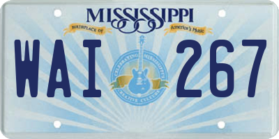 MS license plate WAI267