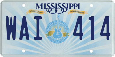 MS license plate WAI414