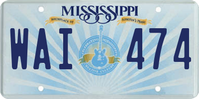 MS license plate WAI474