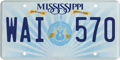 MS license plate WAI570