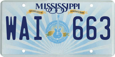 MS license plate WAI663
